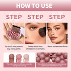 Spherical Shimmer Powder Blush Beads with Applicator