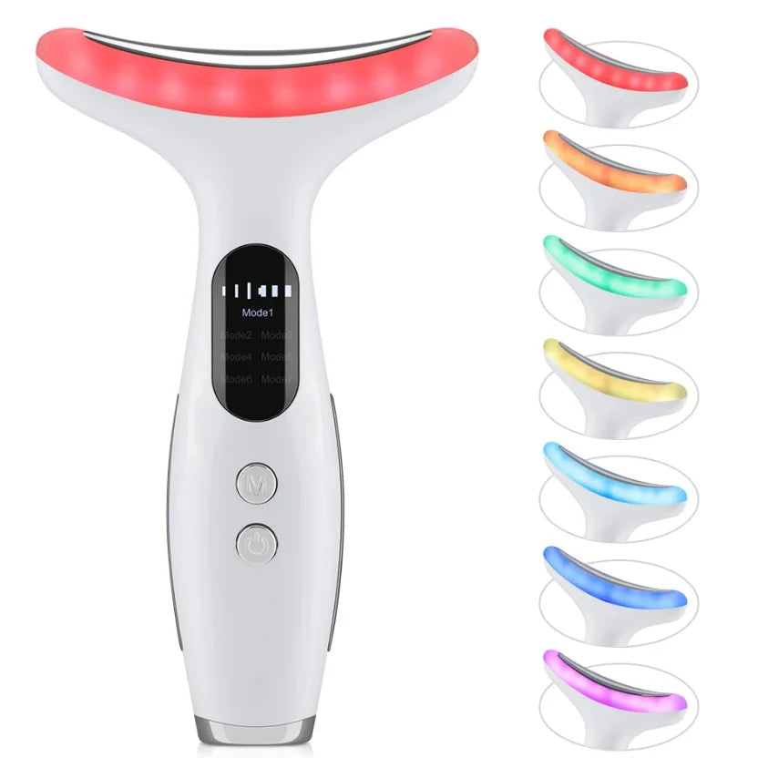 7-Color LED Microcurrent Neck and Face Beauty Lifting Device