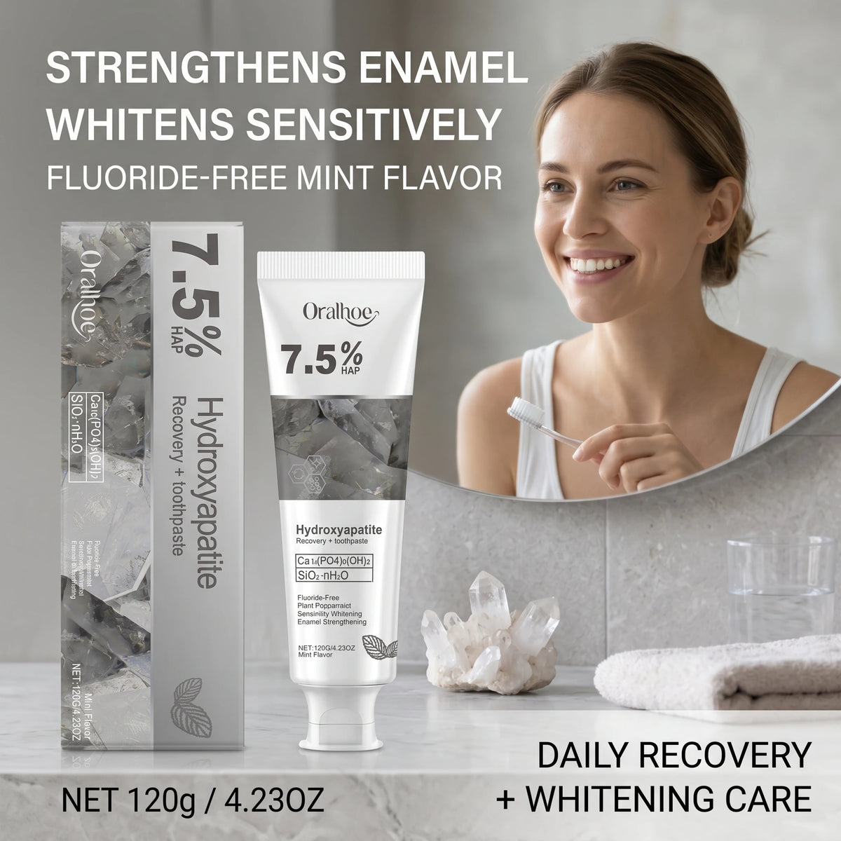 7.5% Hydroxyapatite Enamel Repair & Whitening Toothpaste