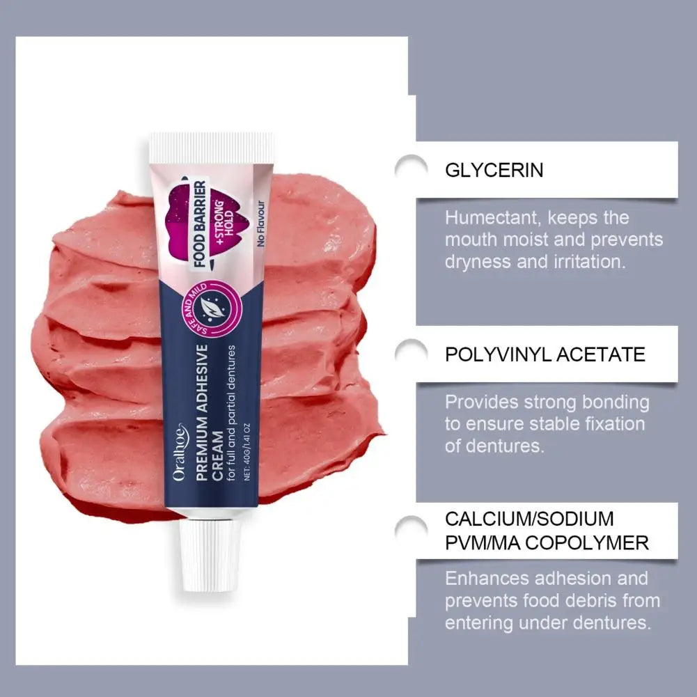 Strong Hold Denture Adhesive Cream with Food Barrier Protection