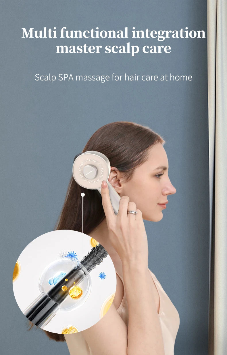 Electric Scalp Massage Comb with Red Light and Serum Applicator