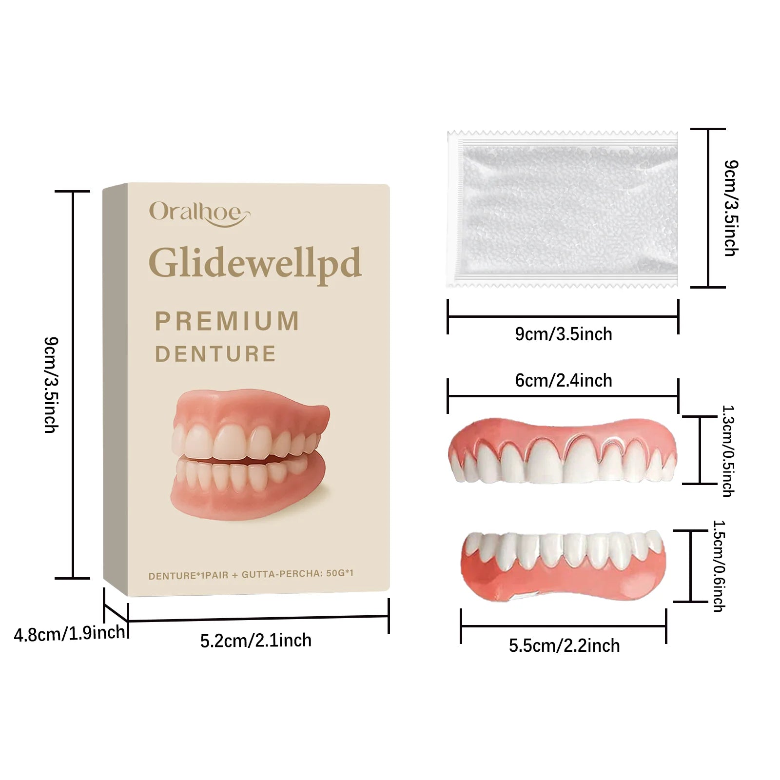 Temporary Silicone Cosmetic Dentures for Missing Teeth - 6
