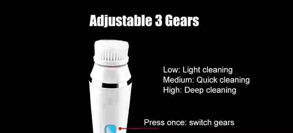 4-in-1 Electric Rotating Facial Cleansing and Massage Brush