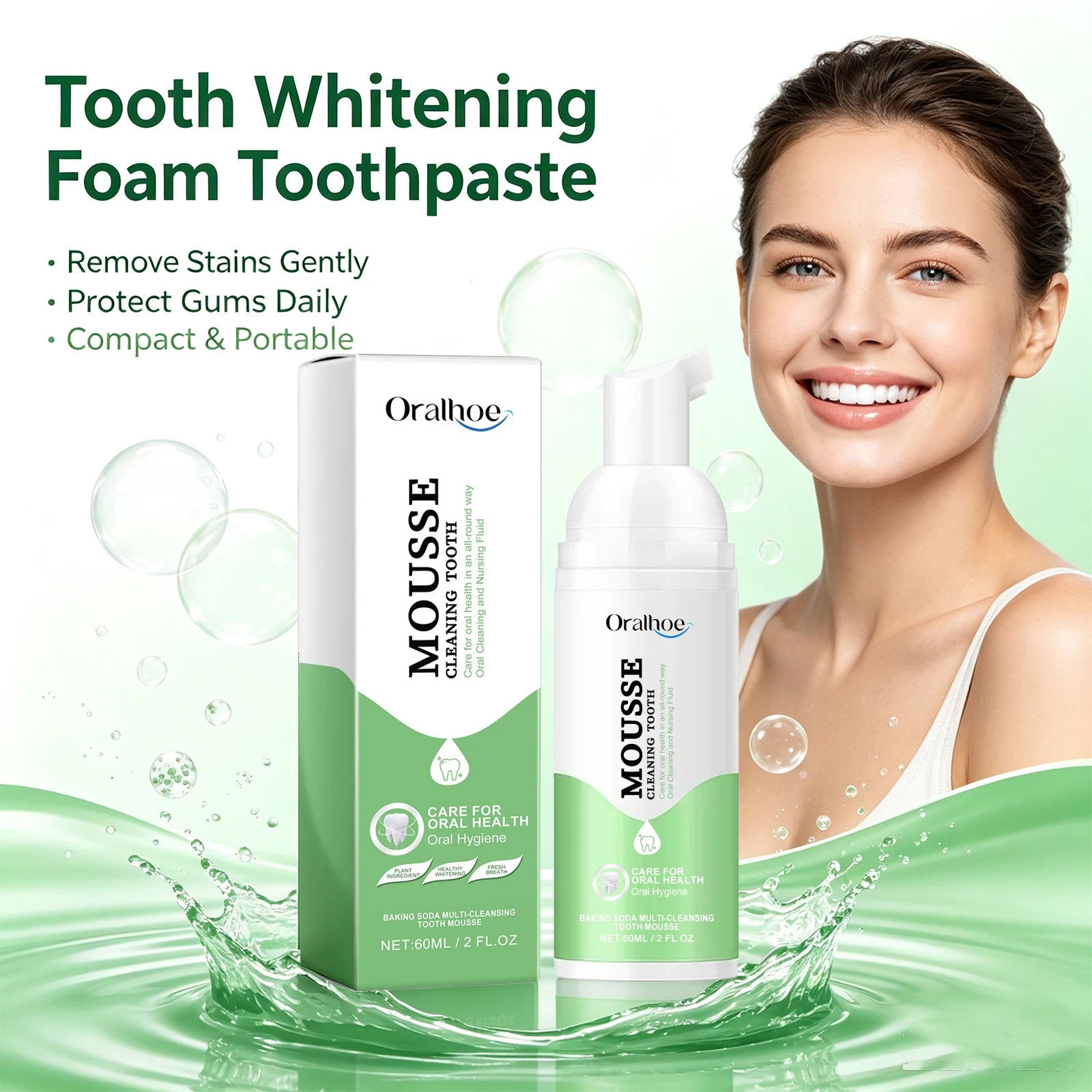 Whitening Foaming Toothpaste for Stain Removal and Deep Cleaning - 6