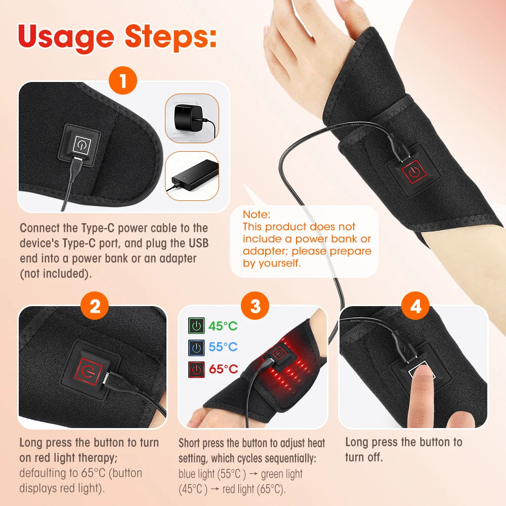 3-in-1 Red Light Heating Wrap for Ankle, Foot and Wrist