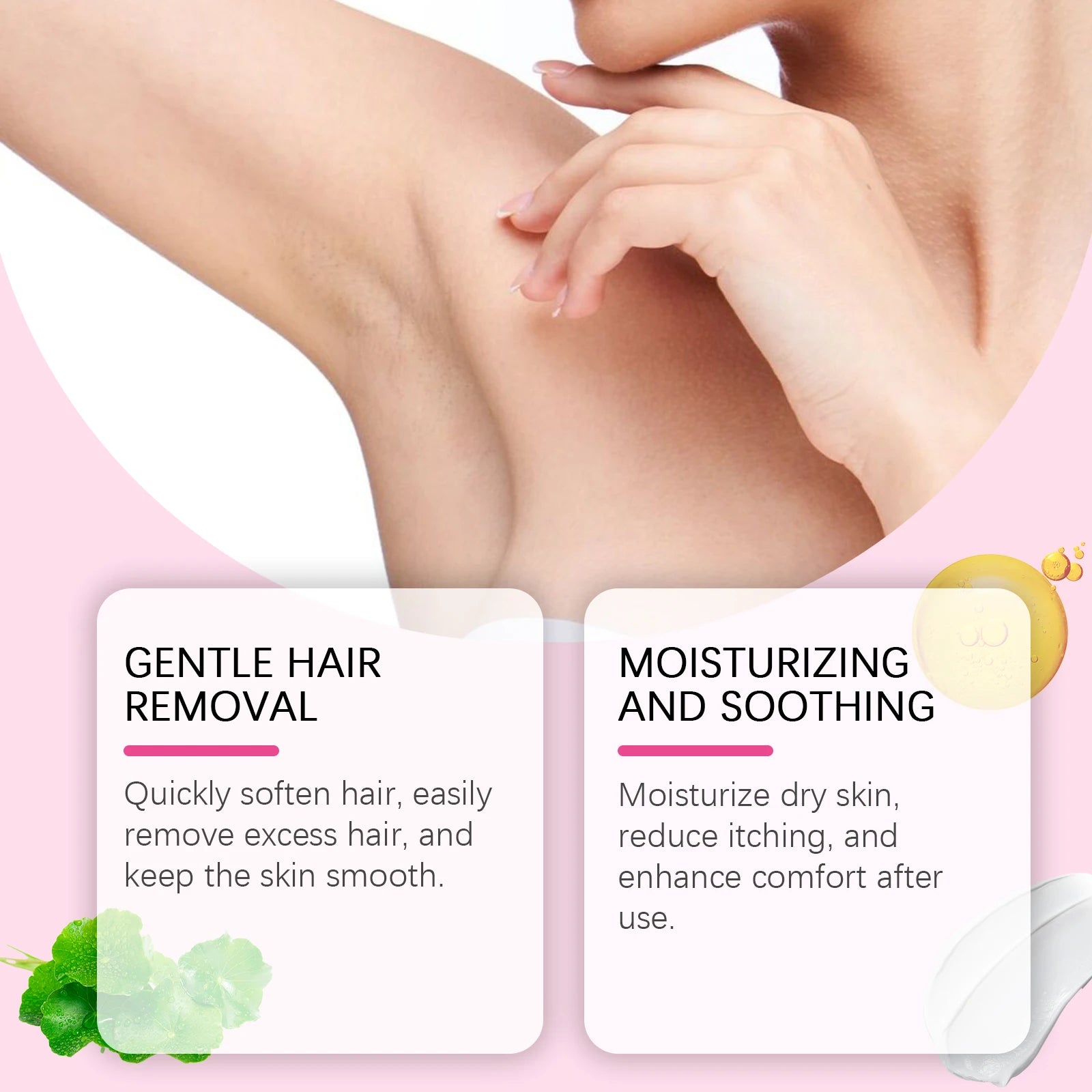 Painless Body Hair Removal Cream and Nourishing Aftercare Oil - 9