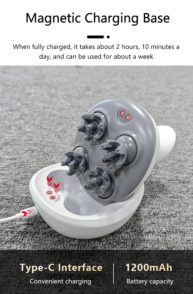 Electric Cordless Scalp Massager for Relaxation and Hair Care