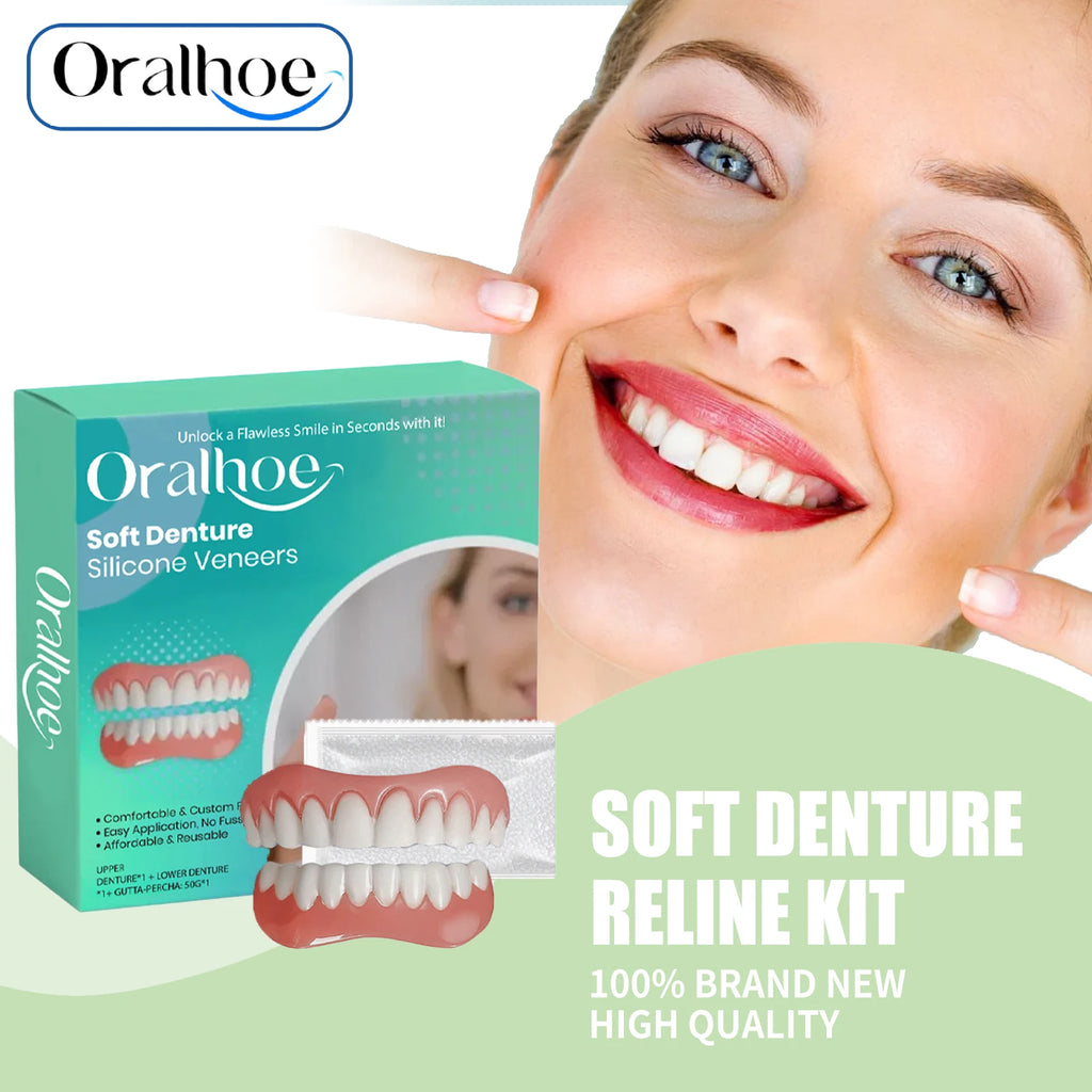 Flexible Silicone Cosmetic Denture Set for Temporary Smile Repair
