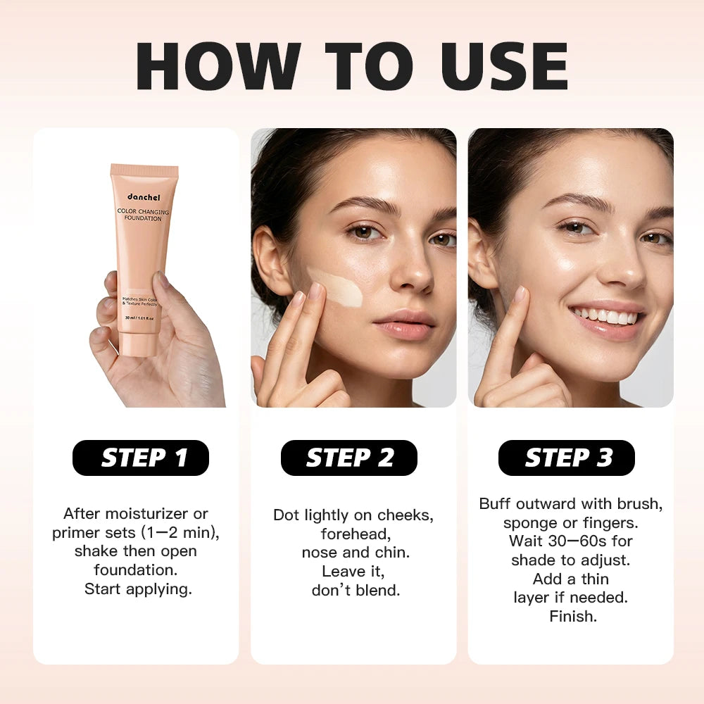 Color-Changing Liquid Foundation for Flawless Even Skin Tone - 12