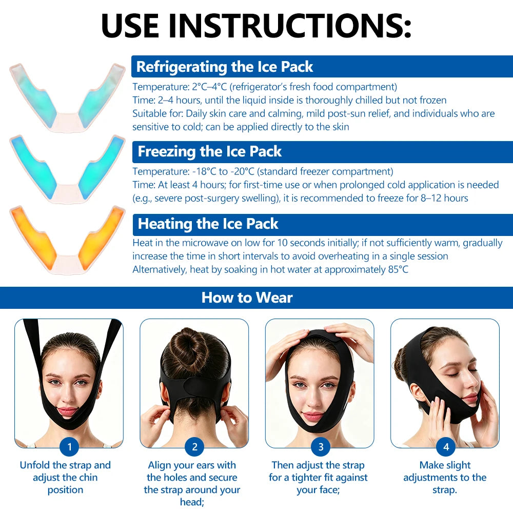 Hot and Cold Facial Compression Wrap for Chin and Face - 15