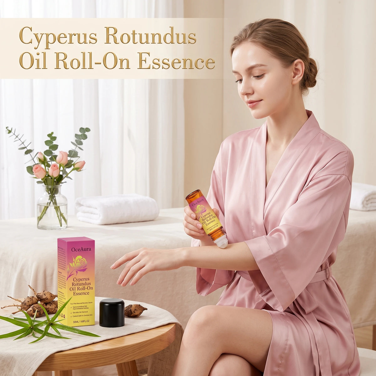 Cyperus Rotundus Roll-On Oil for Post-Hair Removal Skin Soothing