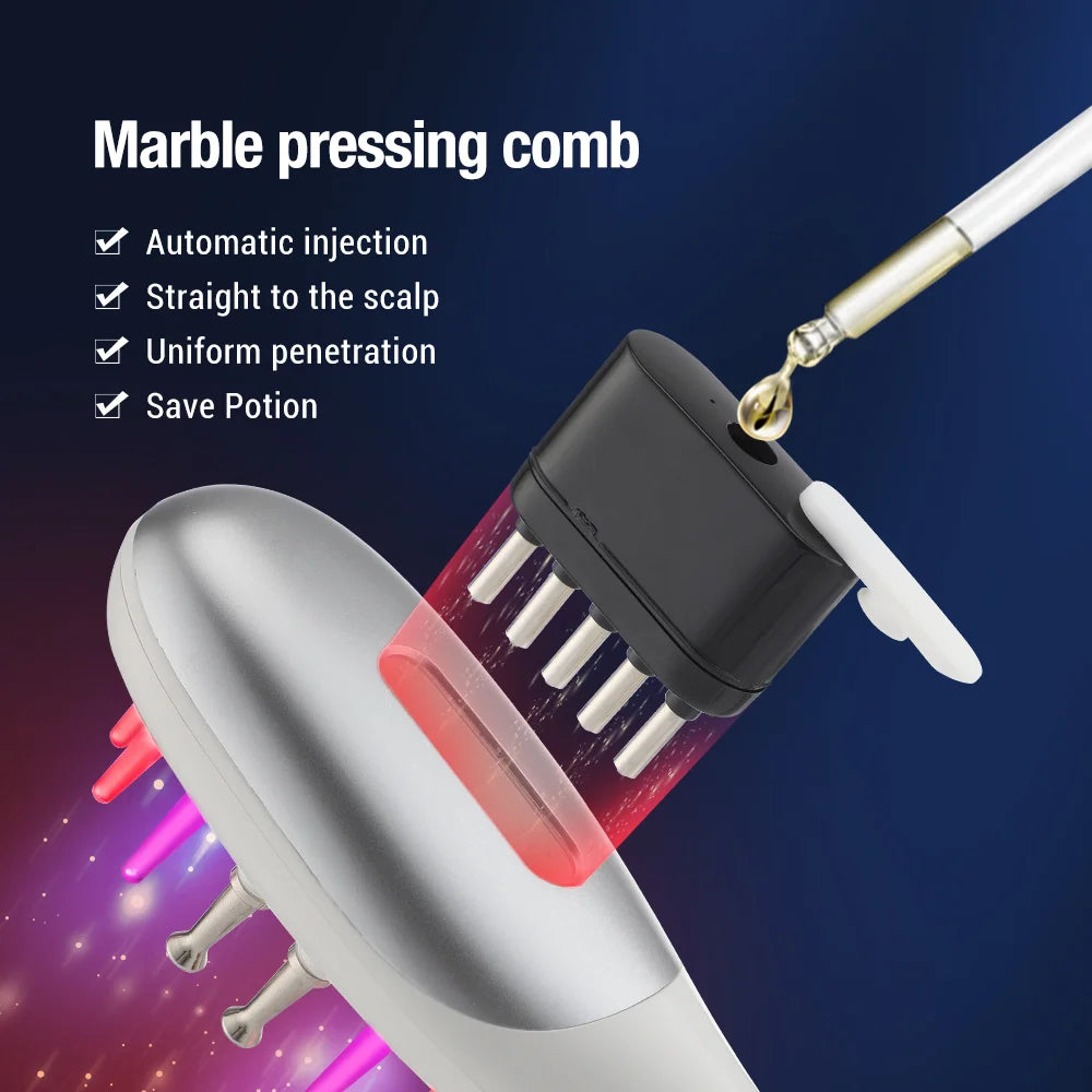 Electric EMS Scalp Massager and Hair Oil Applicator Comb