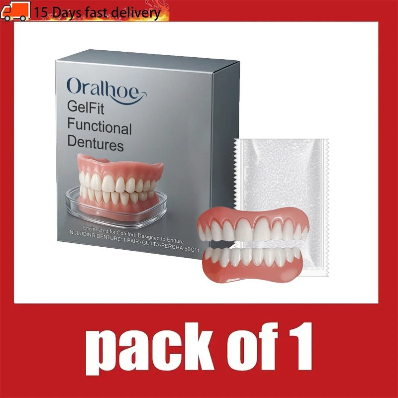 Comfortable Silicone Temporary Denture Kit for Natural Smile