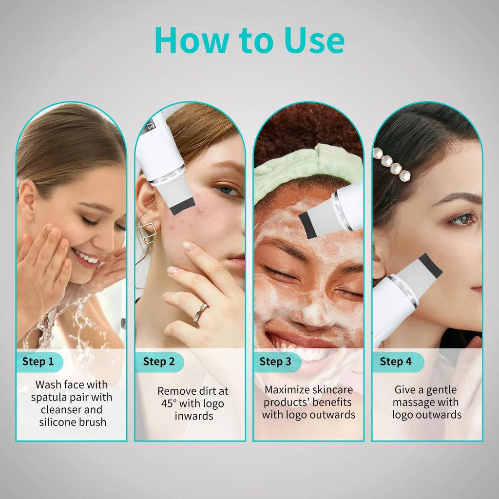 4-in-1 Ultrasonic Facial Skin Scrubber and Blackhead Remover