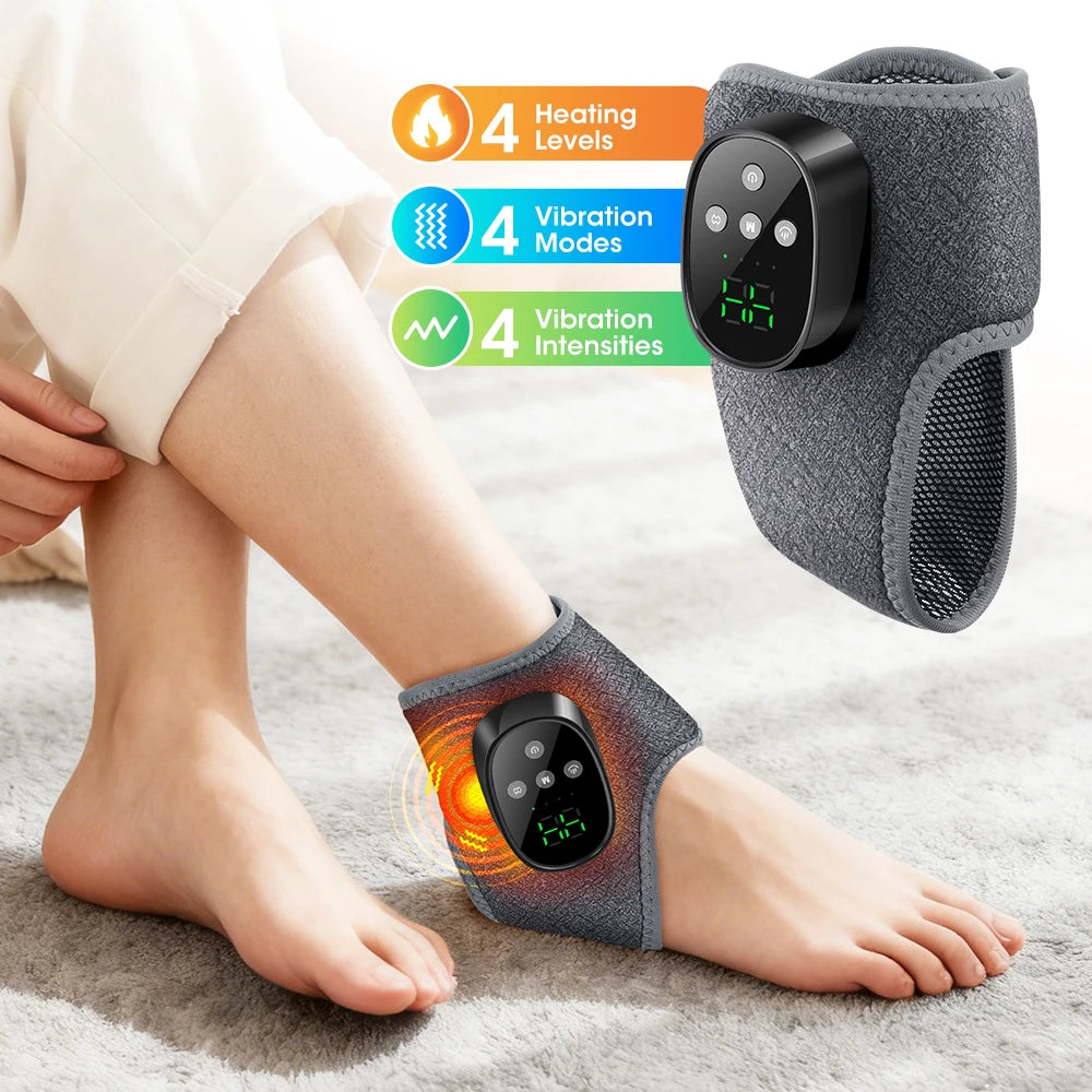 Cordless Heated Ankle Massager with Vibration Therapy