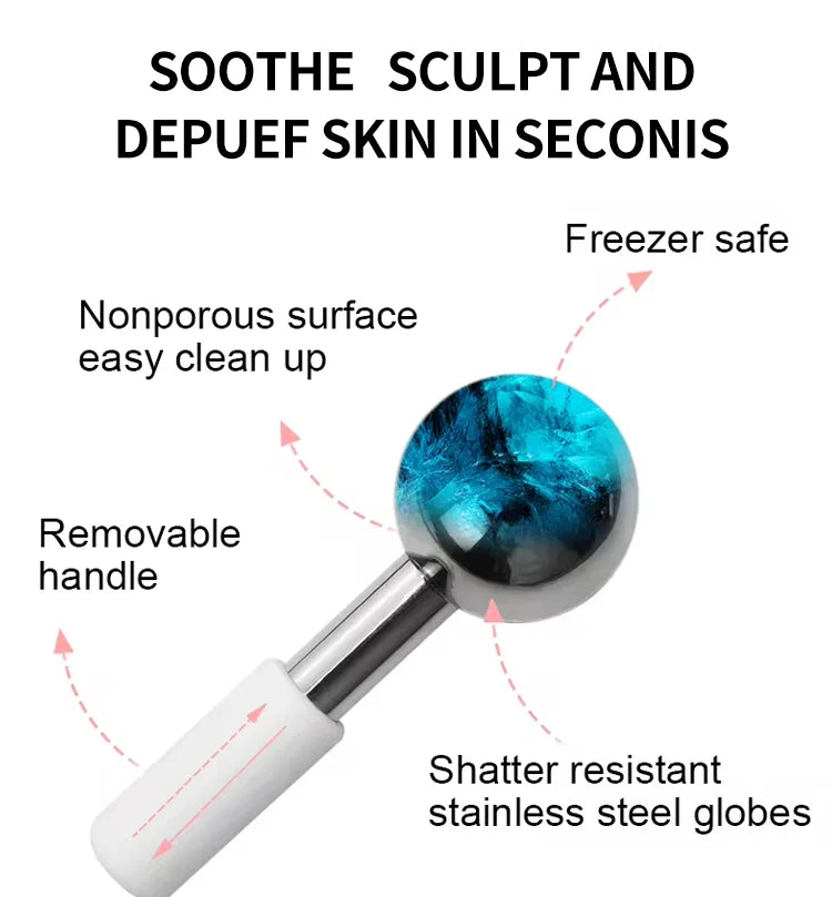Stainless Steel Cooling Facial Globes for Puffiness and Wrinkles - 8
