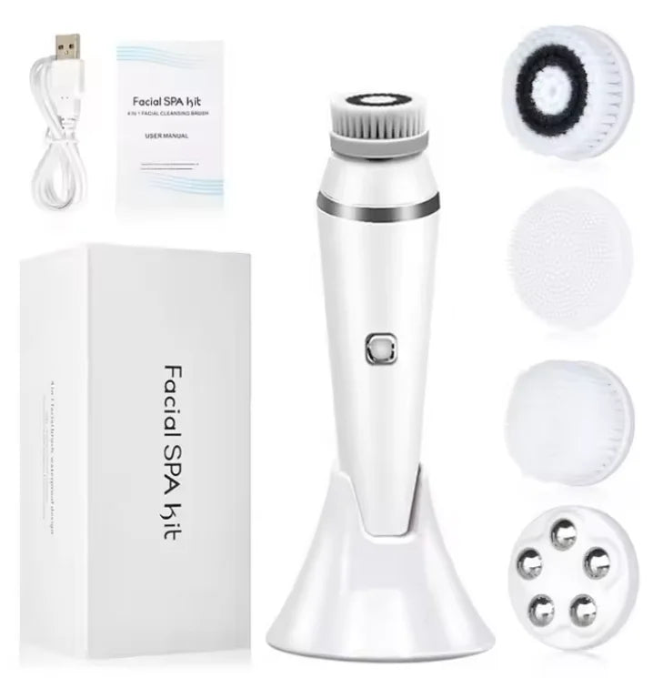 4-in-1 Electric Rotating Facial Cleansing and Massage Brush