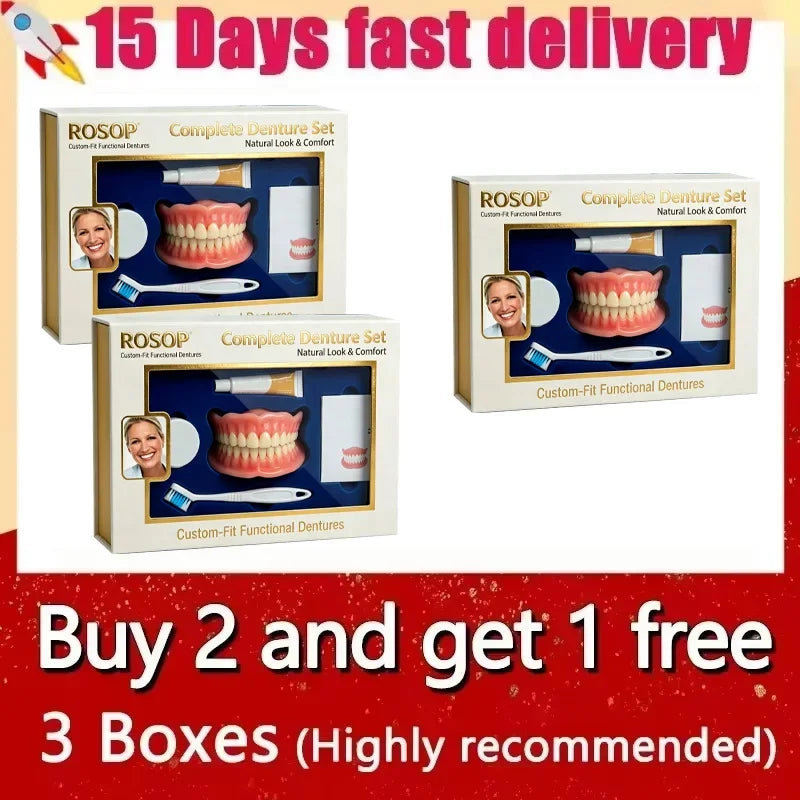Comfort Fit Cosmetic Silicone Dentures for Instant Smile