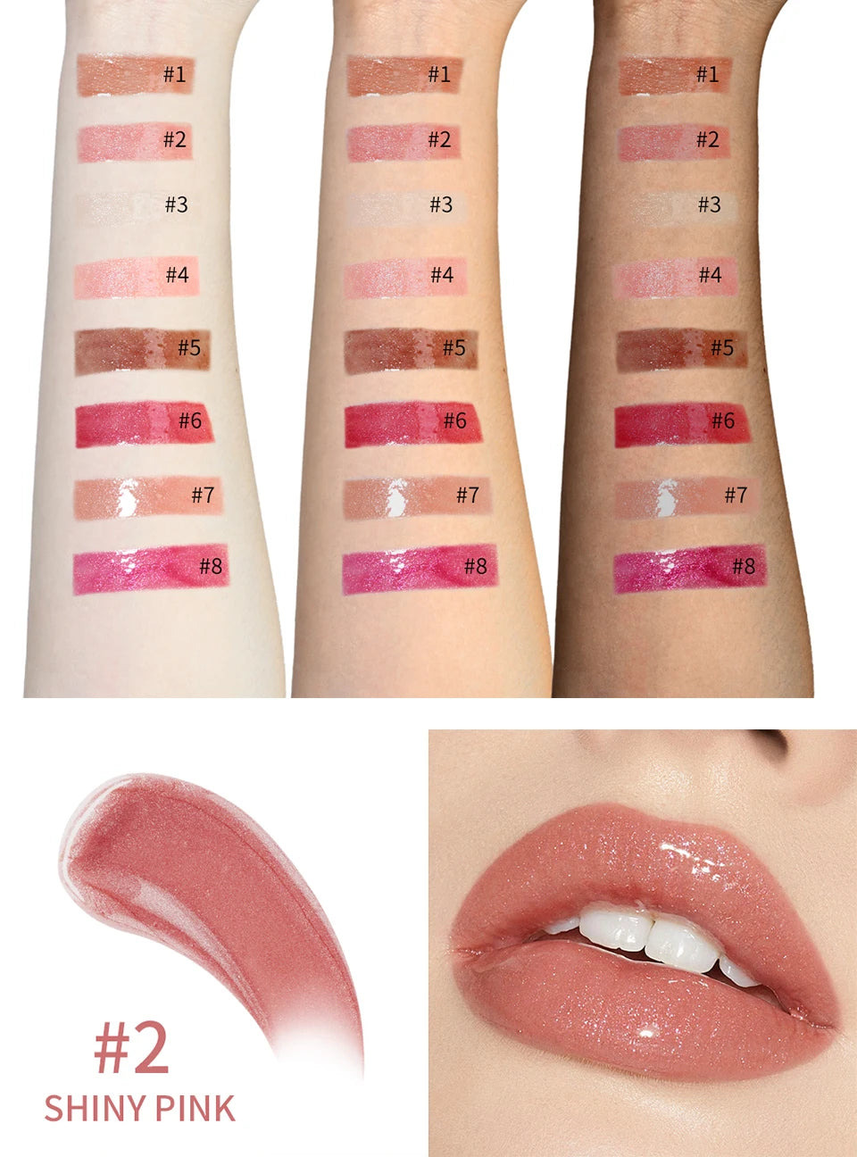 Moisturizing Shimmer Lip Gloss for Plump Hydrated Lips - 12