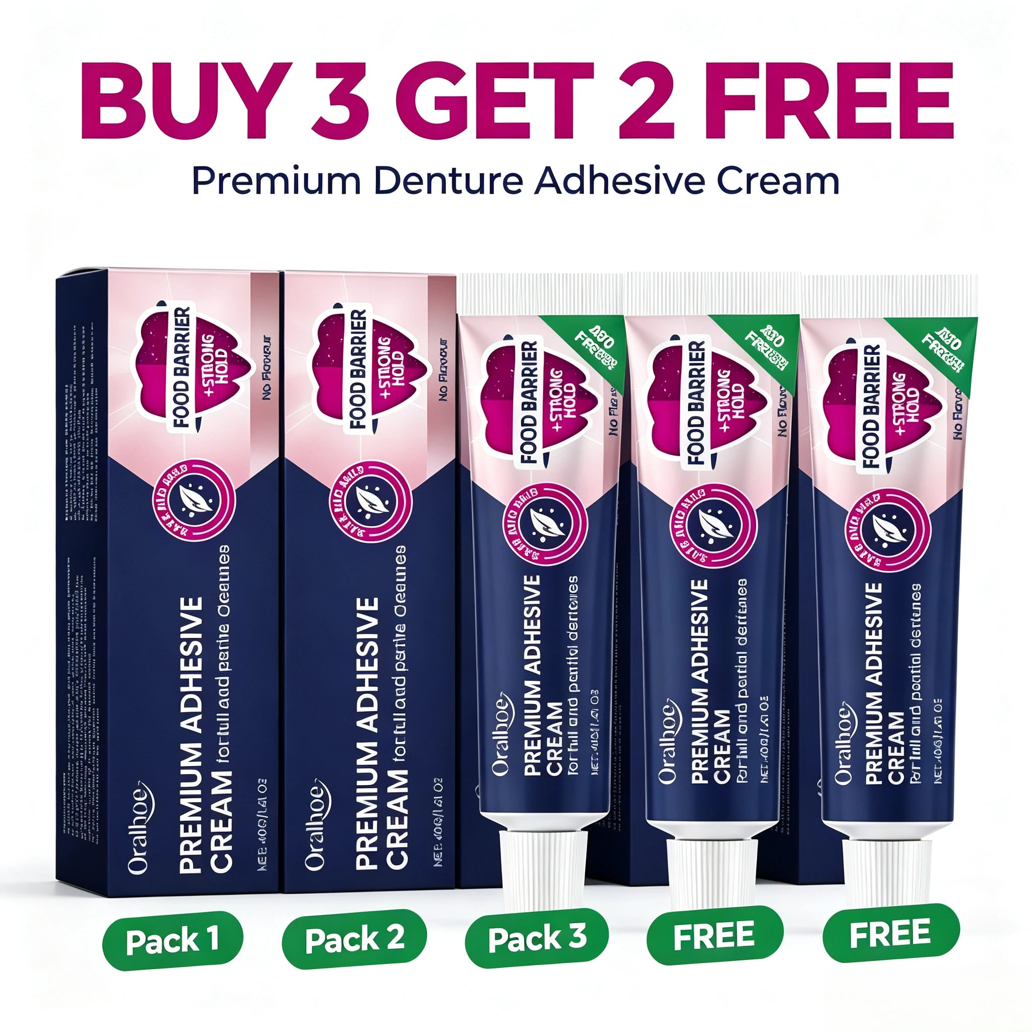 Strong Hold Denture Adhesive Cream for Full and Partial Dentures - 7