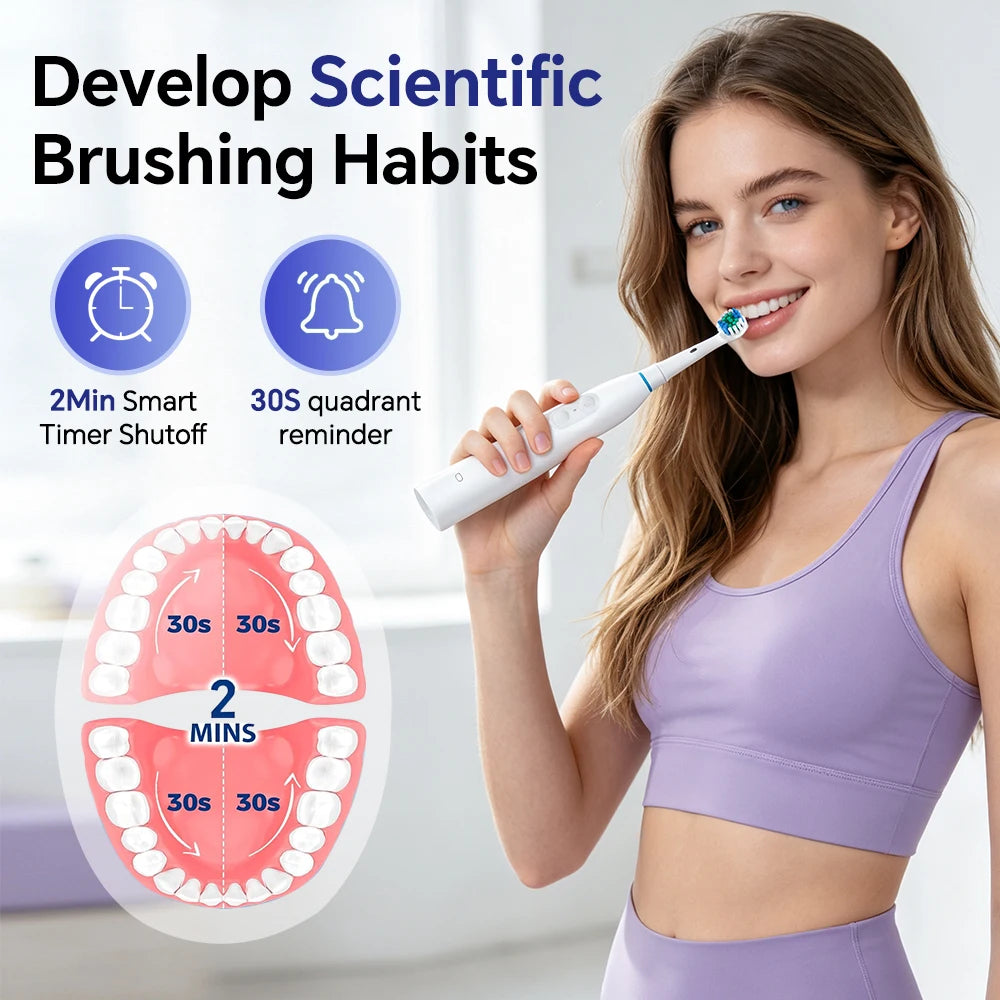 Rechargeable Rotating Electric Toothbrush with 4 Replacement Heads