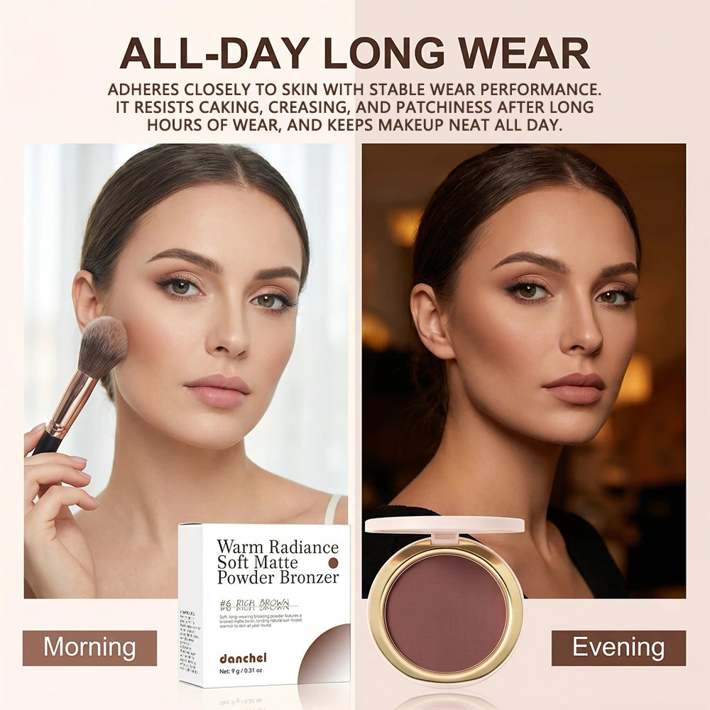Buildable Matte Pressed Bronzer Powder for Face Contouring