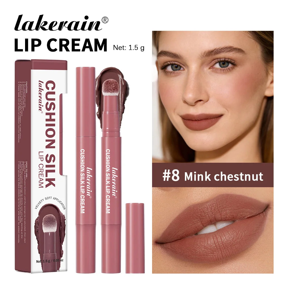 2-in-1 Waterproof Lip Cream and Blush with Cushion Applicator
