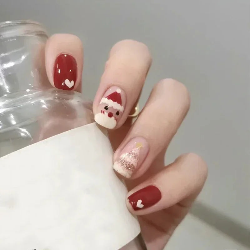 Christmas Snowflake Gel Nail Art Wraps