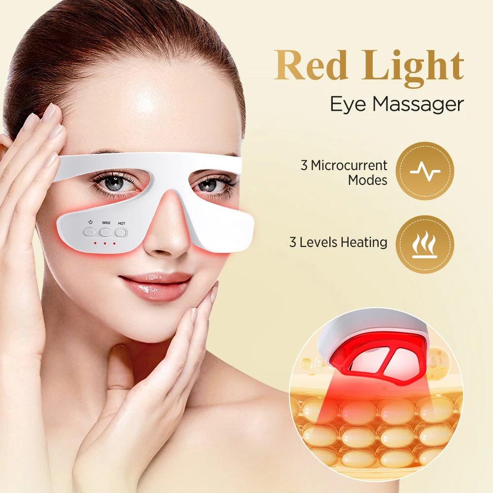 3D Red Light Therapy Eye Massager for Fatigue and Dark Circles