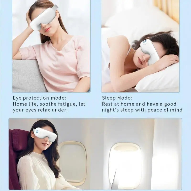 Rechargeable Heated Eye Massager with Air Pressure and Vibration