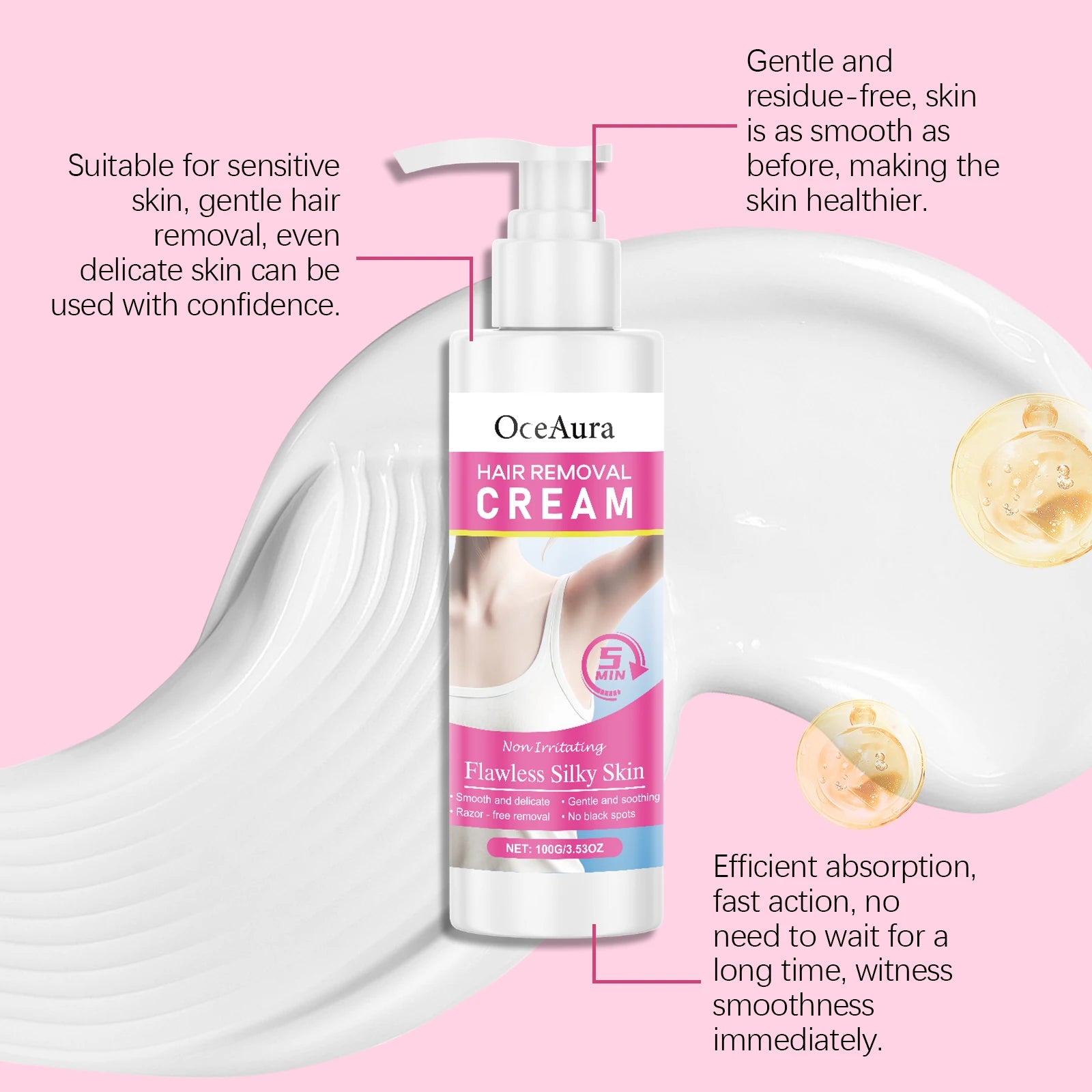 Painless Full Body Hair Removal Cream for Sensitive Skin - 9