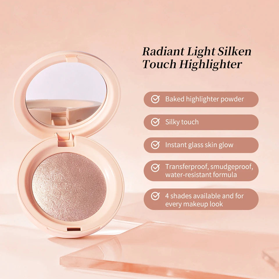 Silken Touch Shimmer Highlighter Powder for Radiant Glow - 9