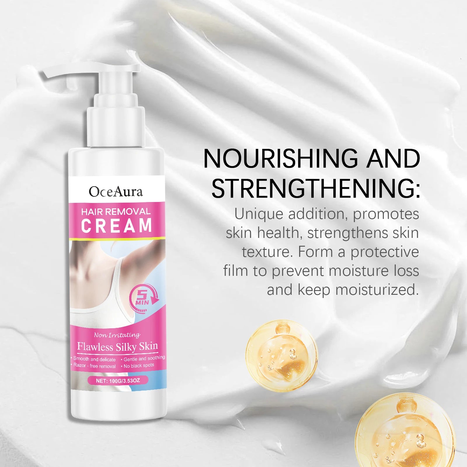 Painless Full Body Hair Removal Cream for Sensitive Skin - 10