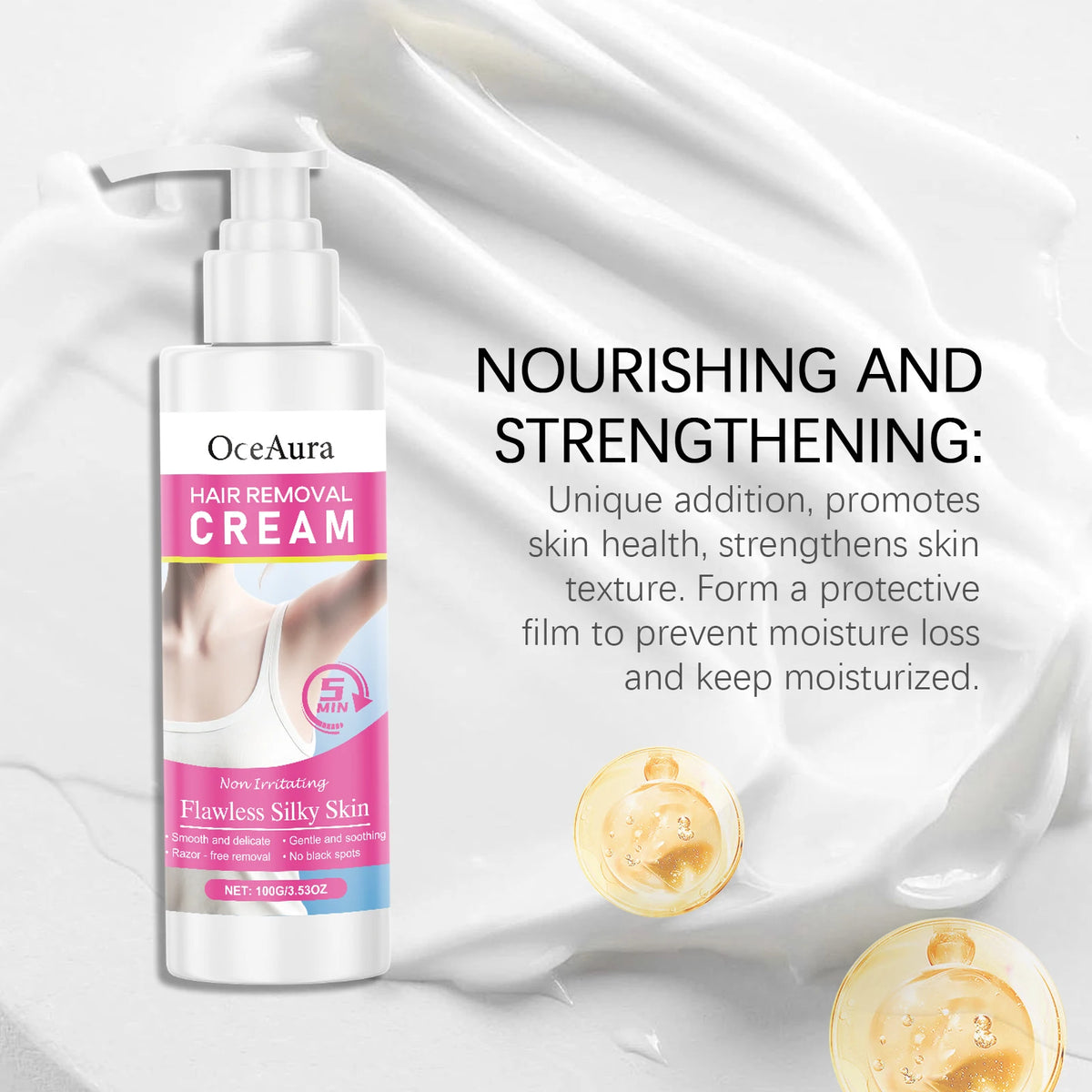 Painless Full Body Hair Removal Cream for Sensitive Skin