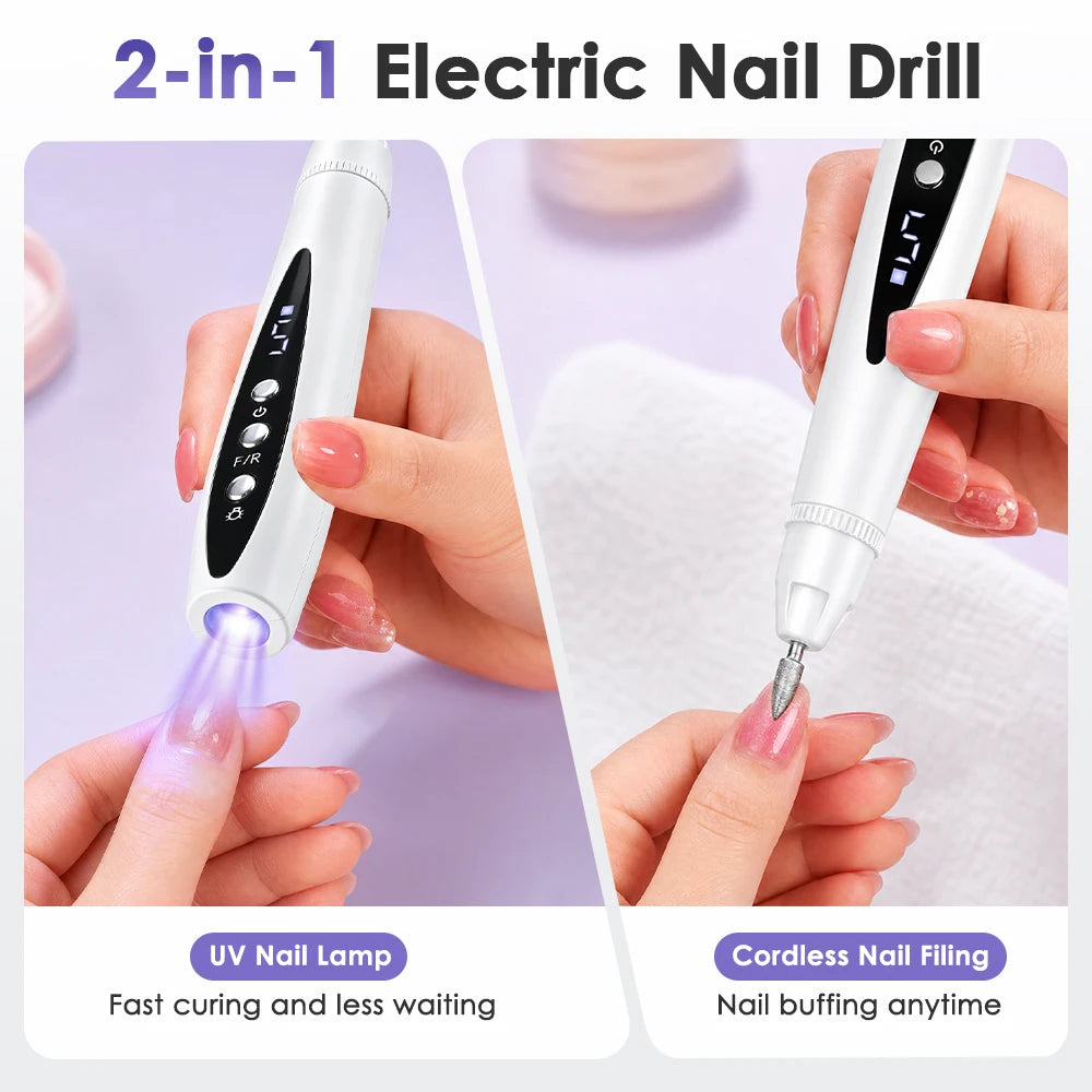 2-in-1 Electric Nail Drill and UV Curing Lamp Kit