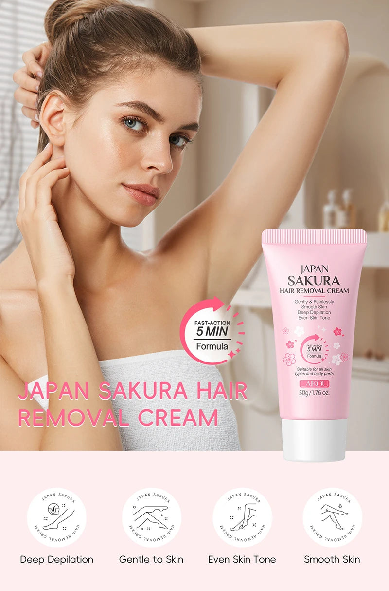 Painless Gentle Hair Removal Cream for Sensitive Skin - 6