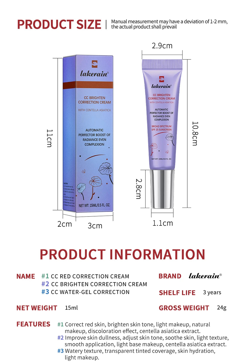 Color Correcting Moisturizing CC Cream Foundation