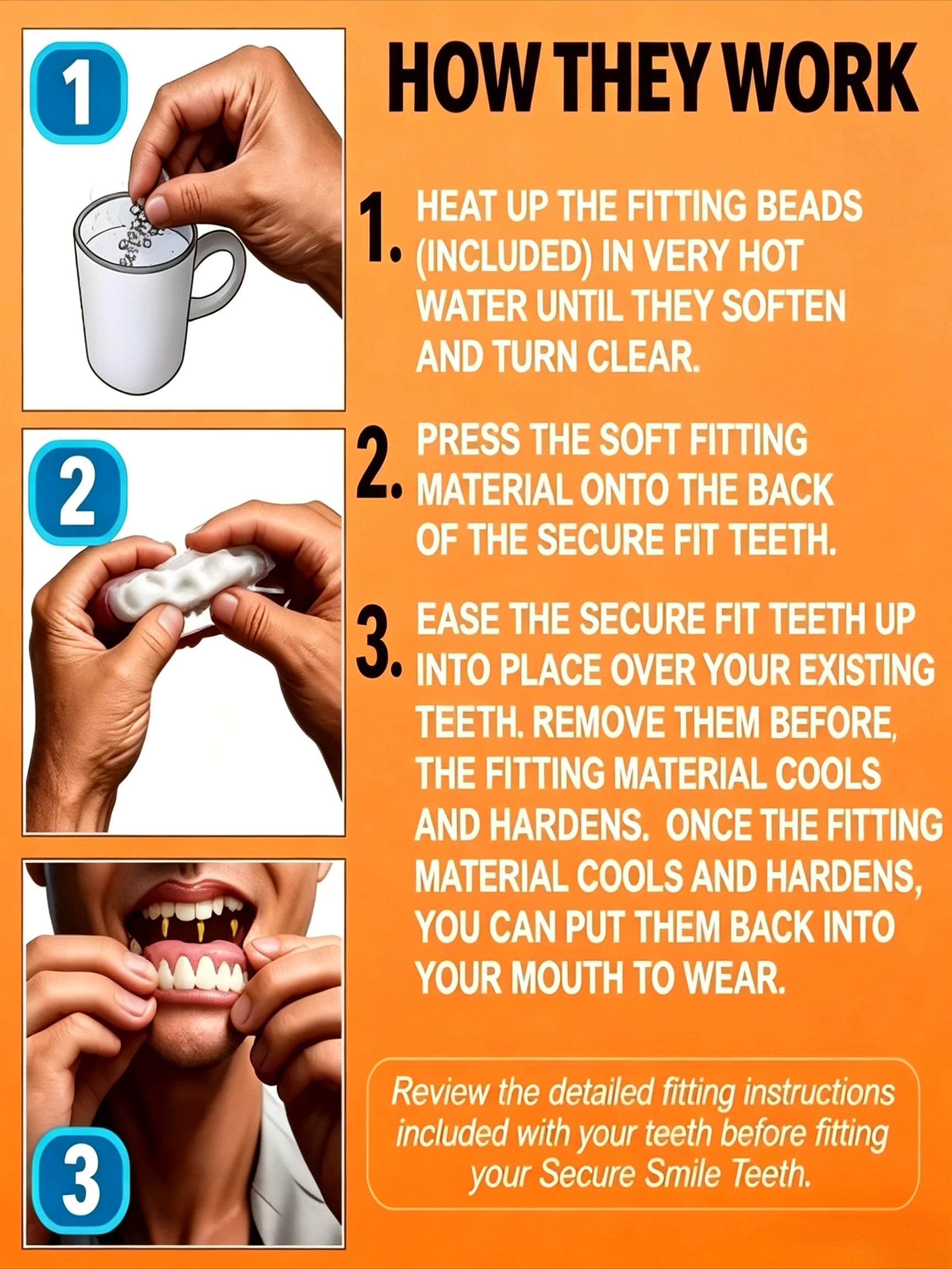 Comfort Fit Natural-Look Denture Set - 4