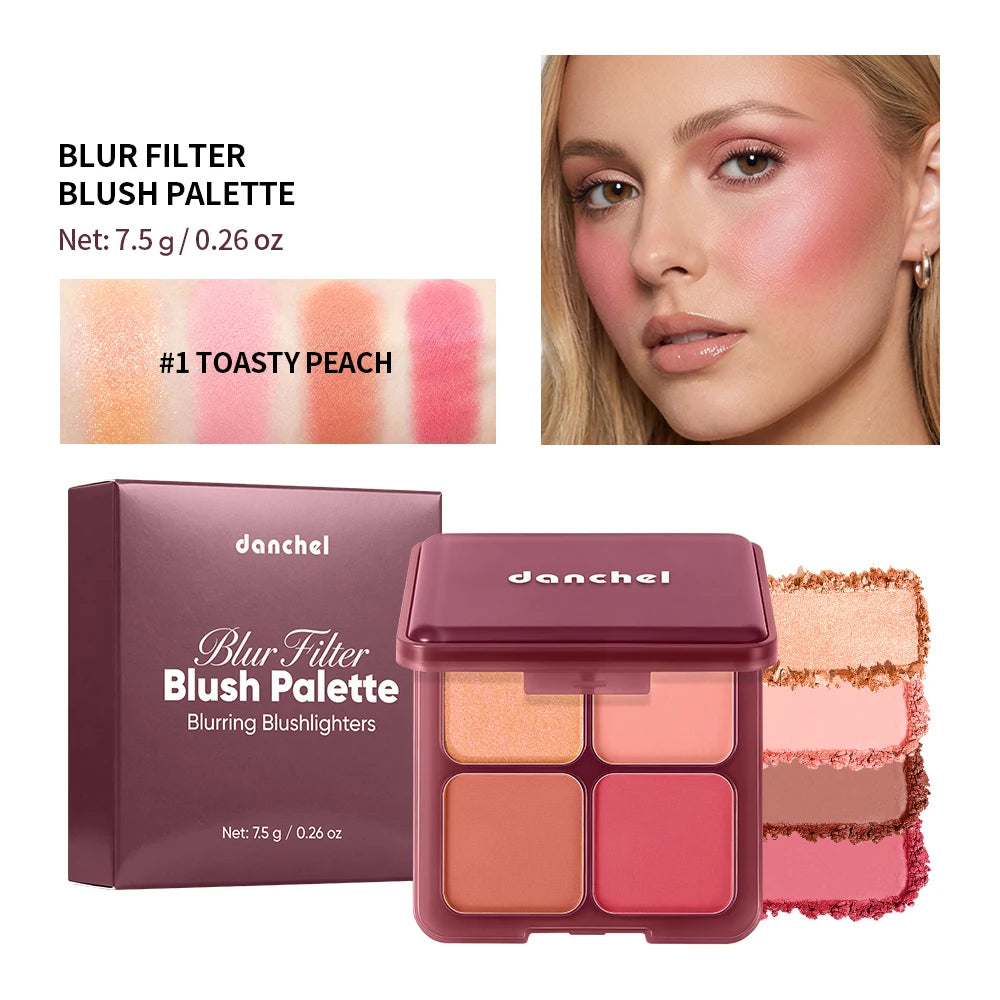 4-Shade Soft Blur Face Blush Palette