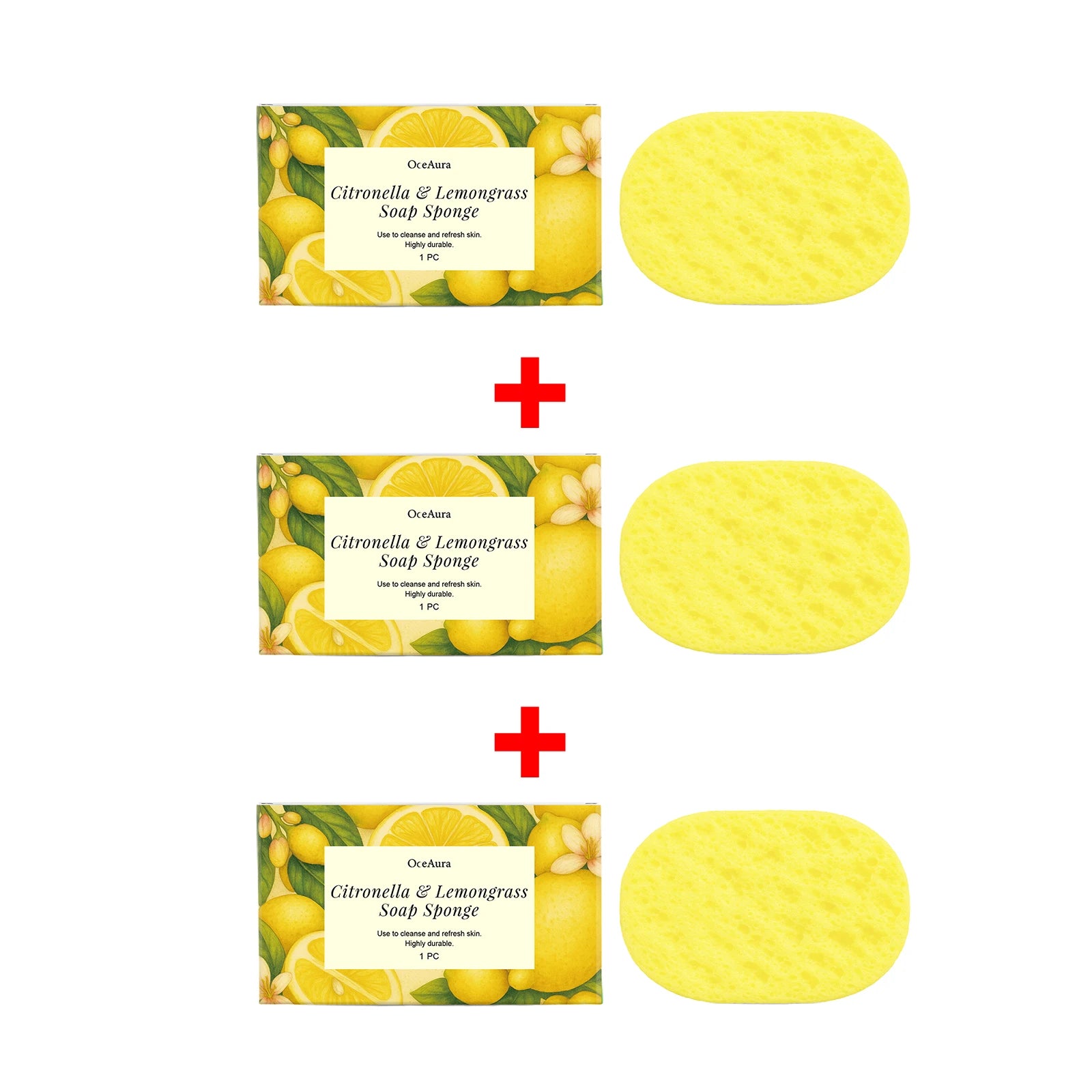 Exfoliating Lemon Scented Bath Sponge for Daily Body Cleansing - 13