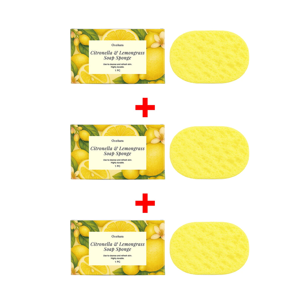 Exfoliating Lemon Scented Bath Sponge for Daily Body Cleansing