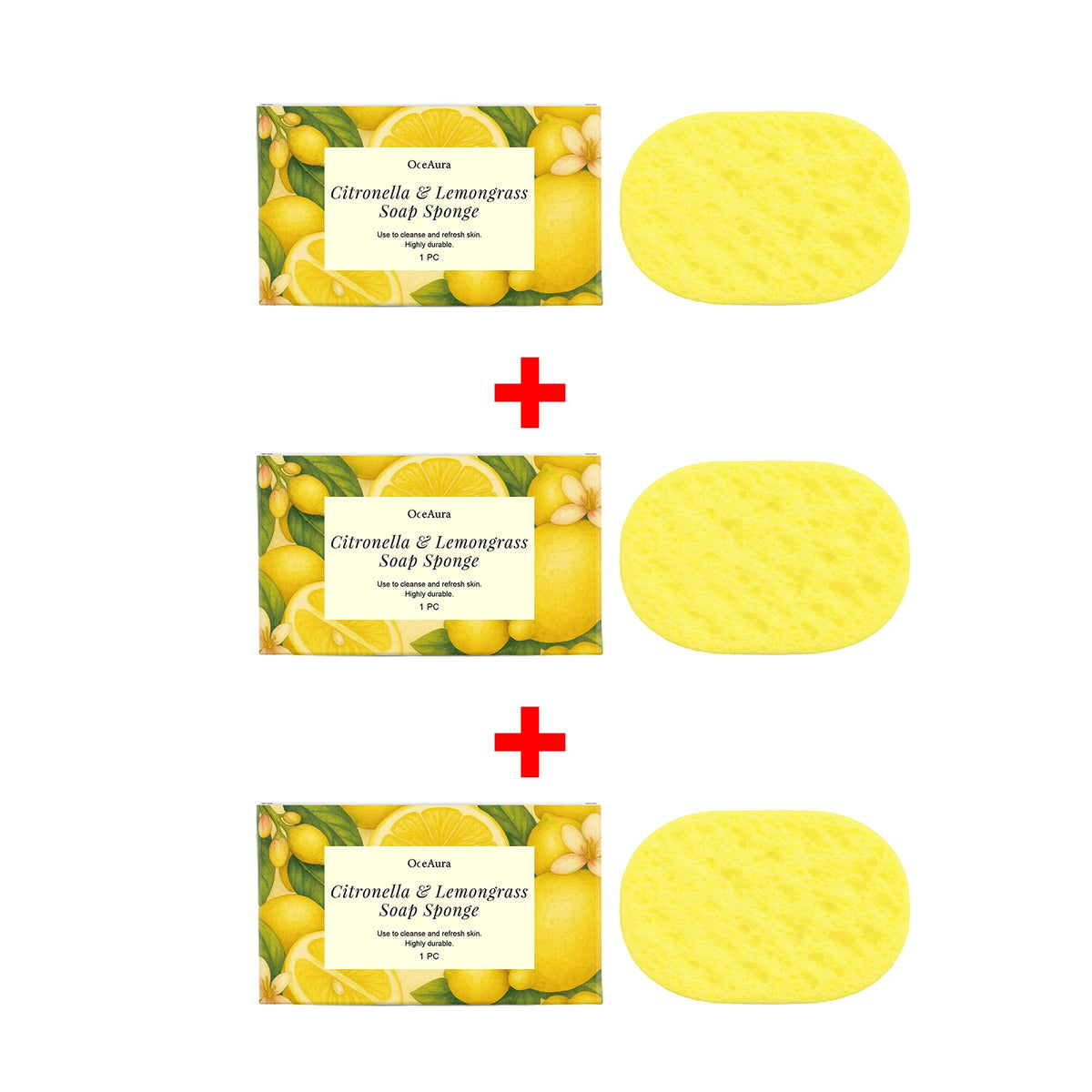 Exfoliating Lemon Scented Bath Sponge for Daily Body Cleansing