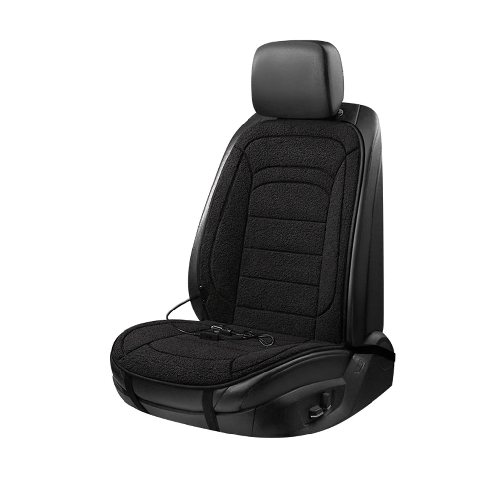 Heated Lambswool Car Seat Cushion for Winter Commuting - 17