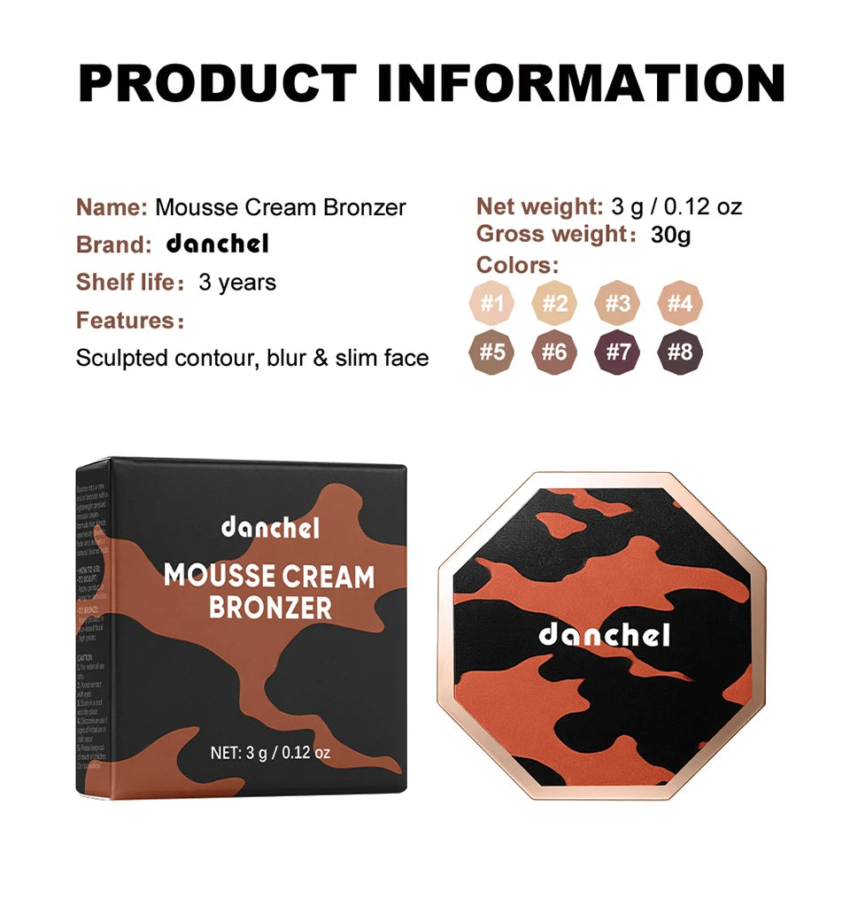 Cream Mousse Contour Bronzer for Seamless Face Sculpting