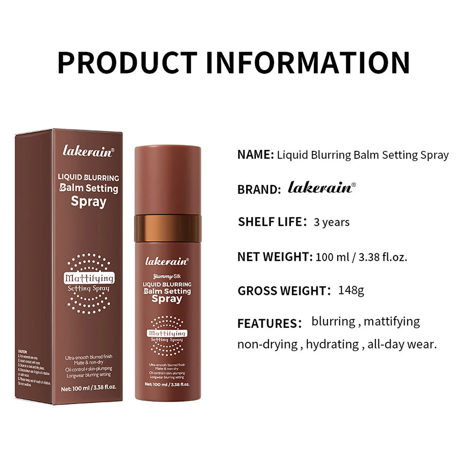 Long-Lasting Oil Control Liquid Blurring Matte Makeup Setting Spray