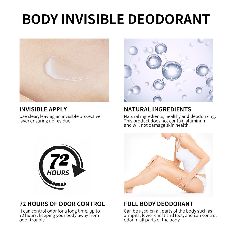 Long-Lasting Invisible Full Body Deodorant Cream - 9
