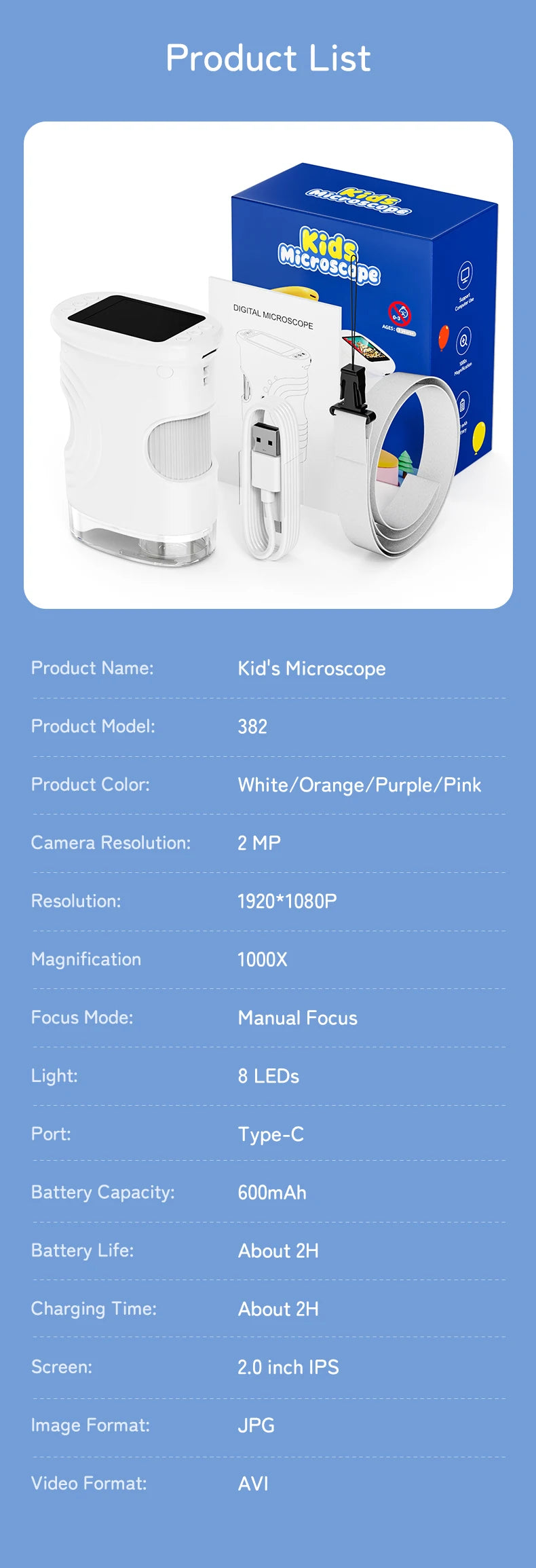 Portable Digital Handheld Microscope for Kids - 15