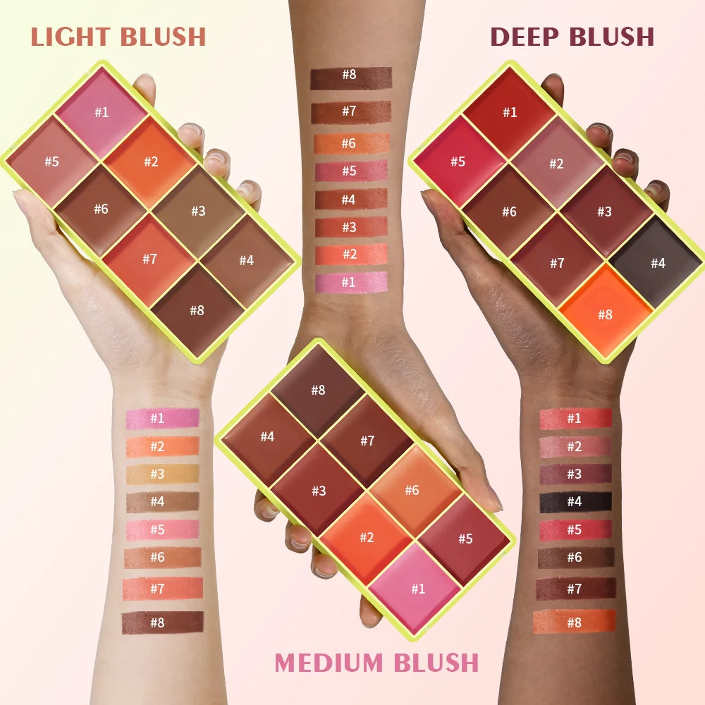 8-Color Cream Highlighter and Contouring Palette - 10