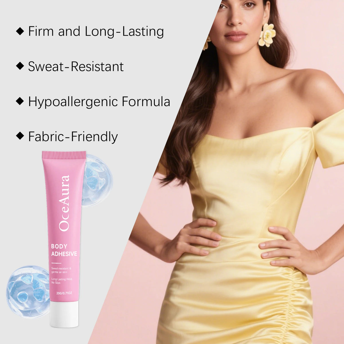 Sweatproof Body Adhesive for Clothing and Fabric