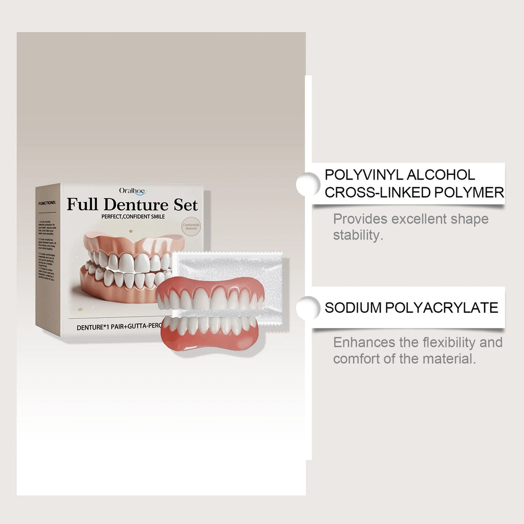 Temporary Silicone Cosmetic Denture Set for Smile Restoration